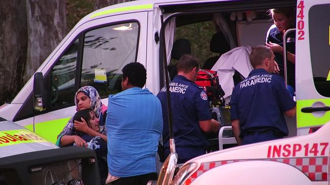 Two men, aged 35 and 45, died after a group of six people got into difficulties in the surf at Moonee Beach. Picture: Frank Redward