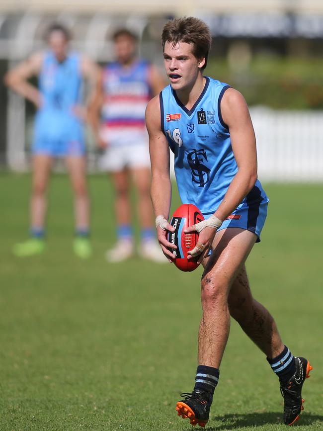 Casey Voss playing for Sturt’s under-18s against Central District in May. Picture: AAP/Dean Martin.