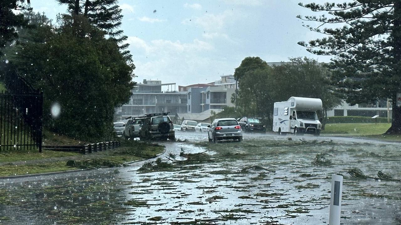 A wild storm hit the Port Macquarie CBD on February 3 causing extensive damage. Picture: Port Macquarie Hastings Council Facebook.
