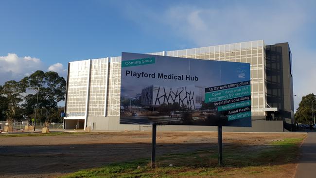 The carpark built by Playford Council in the Elizabeth CBD, to service the as-yet unbuilt medical hub. Picture: Colin James