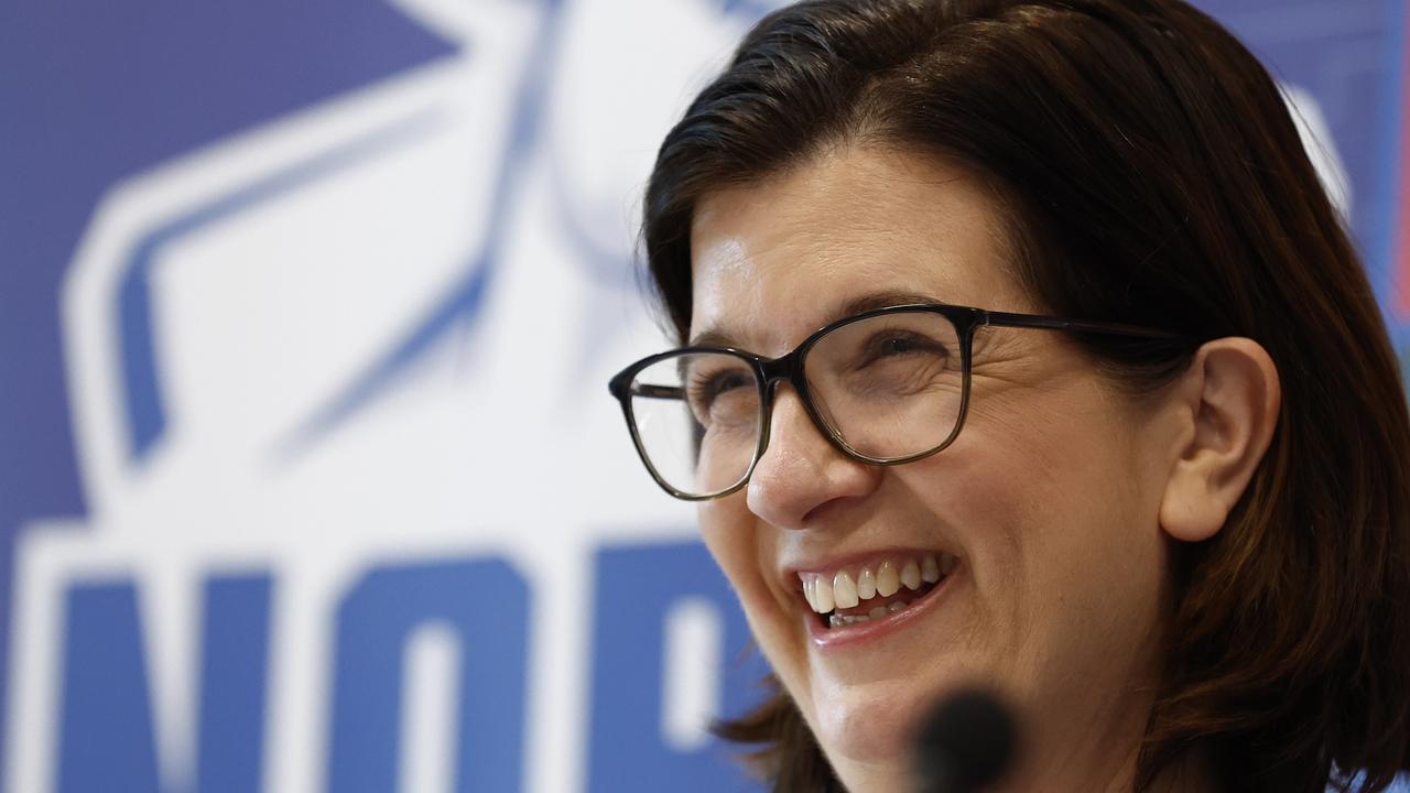 A jubilant North Melbourne president Sonja Hood. Picture: Darrian Traynor/Getty Images