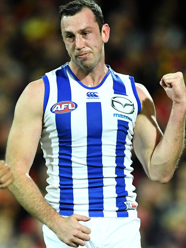 Todd Goldstein in action for North Melbourne. Picture: Tom Huntley