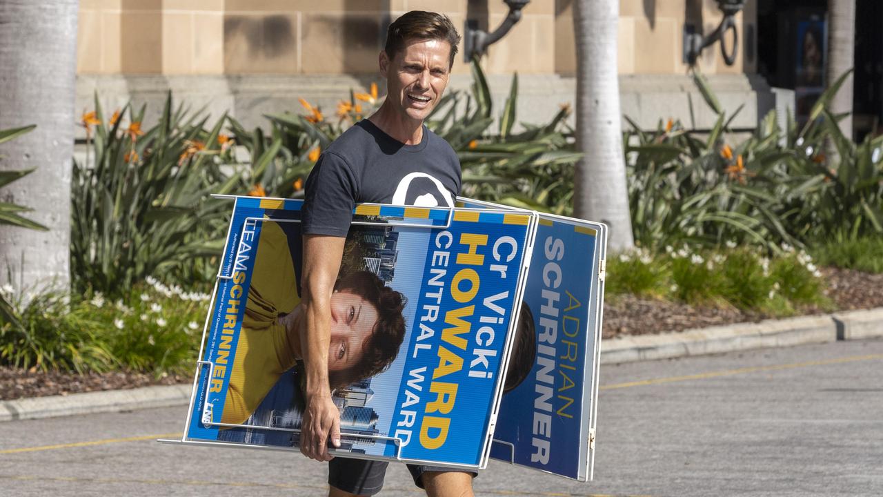 LNP supporters at early voting for the Brisbane City Council election. Picture: Richard Walker