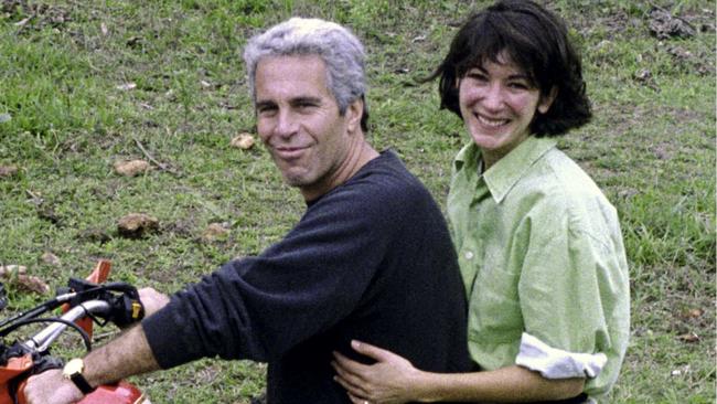 An undated trial evidence image which was one of many photos showing British socialite Ghislaine Maxwell and US financier Jeffrey Epstein looking like a loved-up couple. Picture: AFP/US District Court for the Southern District of New York