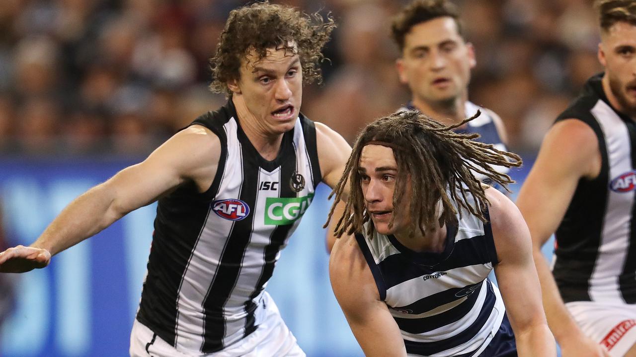 Afl 2020 Geelong Collingwood Jumper Clash Afl Finals Cats Pies Eddie Mcguire Colin Carter Port Adelaide Prison Bars Eddie Mcguire Home And Away Strips