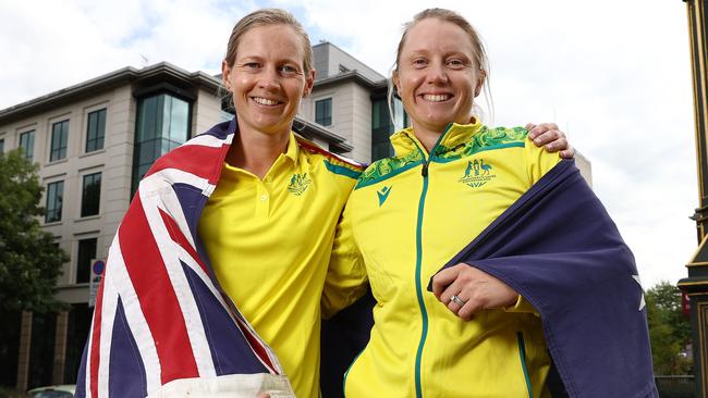 Australian cricketers Meg Lanning and Alyssa Healy. Picture: Michael Klein