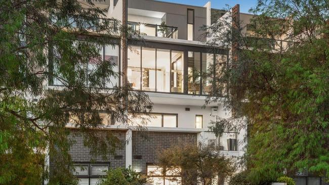 Melbourne’s top advised sale was a four-bedroom townhouse on Danks St, Albert Park, which fetched $2.96m.