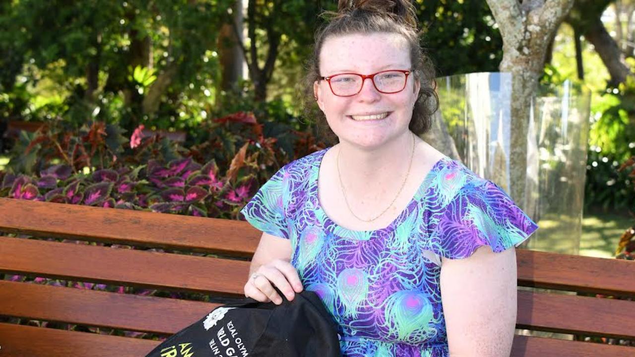 09/06/2023 - Gymnast Georgia Nugent with her Australian bag and uniform for the upcoming Special Olympics World Games in Berlin. Picture: supplied