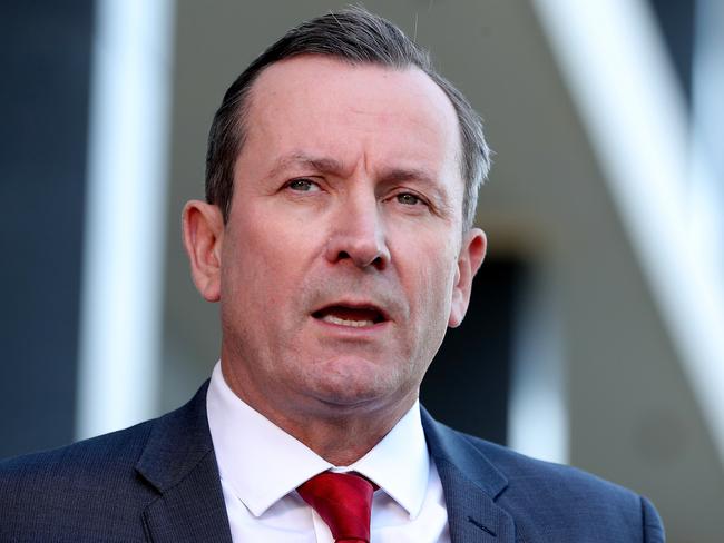 Western Australia Premier Mark McGowan speaks to the media during a press conference in Perth, Friday, May 1, 2020. (AAP Image/Richard Wainwright) NO ARCHIVING
