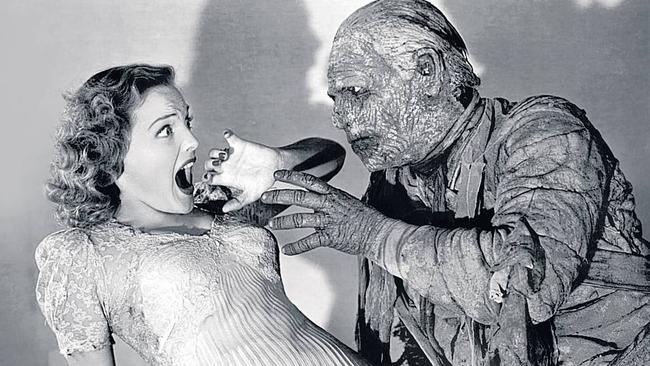 Lon Chaney Jr as the mummy and Elyse Knox as Isobel Evans in a scene from the 1942 film The Mummy's Tomb. Picture: Universal Pictures