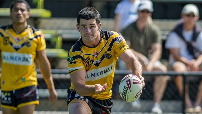 Daniel Atkinson playing for the Sunshine Coast Falcons during the 2022 season. Picture: Phil Bradeley Sports Photography.