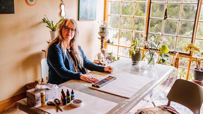 Penguin artist Helena Ambrosia, 54, was recently told she had six weeks to vacate the rental property she had lived in for 15 years. Picture: Barefoot &amp; Windswept Photography