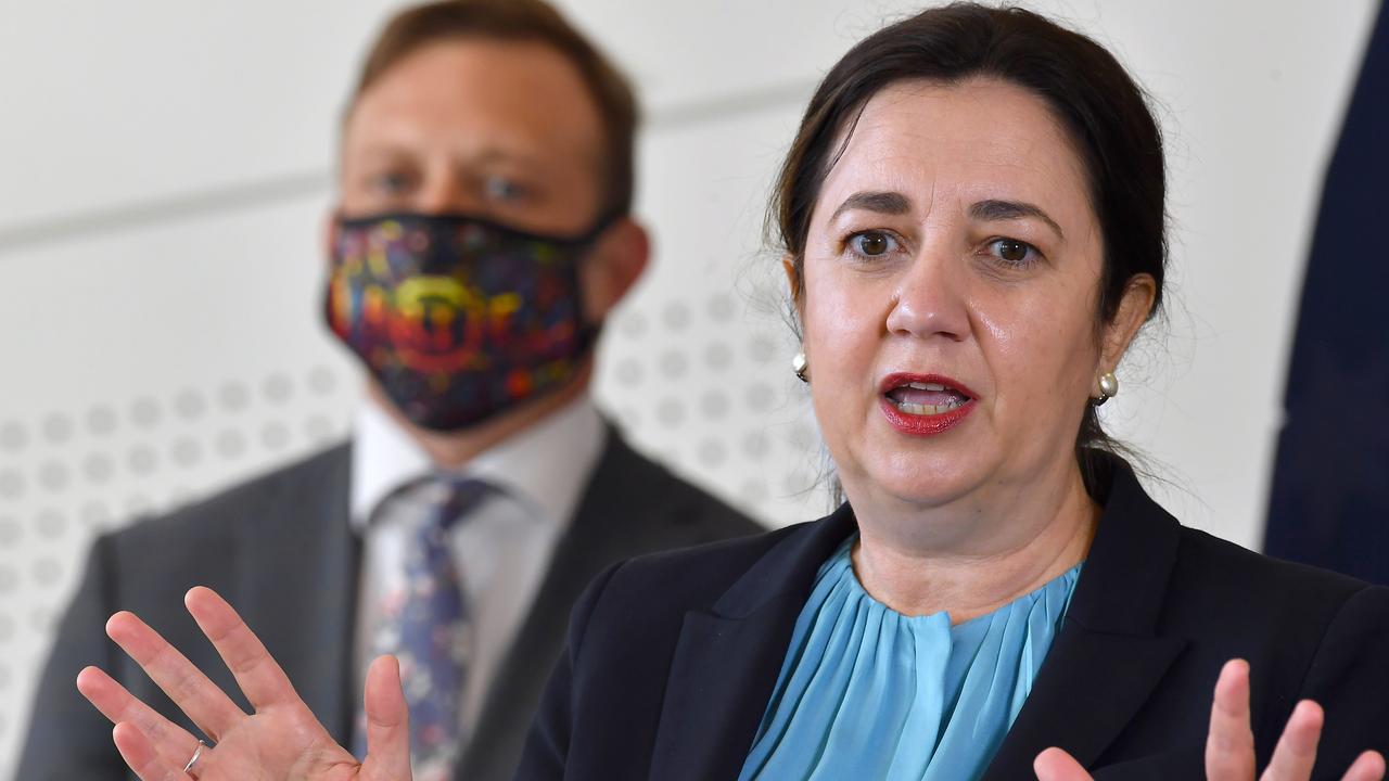 Premier Annastacia Palaszczuk and Health Minister Steven Miles have blasted the Morrison Government. Picture: NCA NewsWire / John Gass