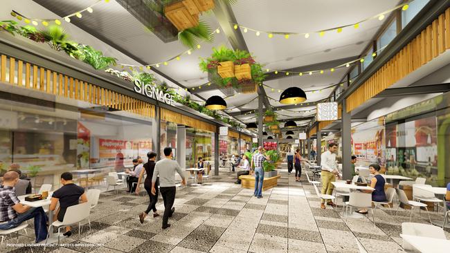 Artist's render of proposed Calamvale Laneway development in Calamvale Central shopping centre. Picture: Supplied