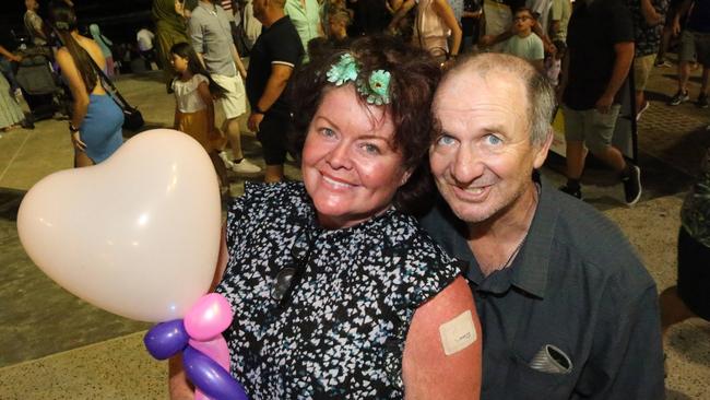 Lorretta Blewitt and partner Richard Everding celebrating New Years Eve in Surfers Paradise. Picture: Mike Batterham