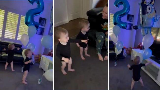 The twins celebrated with some Bluey-themed decorations. Image: Instagram