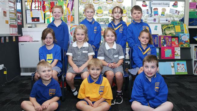 Clifton Springs Primary School Prep A Back row L-R: Rylan Robertson, Billy Chalmers, Frankie Brassil, Thomas Cavendish. Middle row: Lettie Feltis, Annie Havelburg, Izzy Kline, Harlynn Trickey. Front row: Milo Robson, Miles Plummer, Conor Drayton.