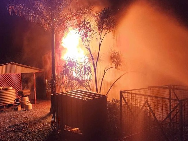 Charging car causes shed explosion. Picture - contributed.