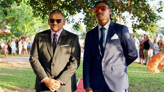 Emmanuel Parter and Mark Tamu at the Bowen State High School Year 12 Formal held on Friday, November 18, 2022.