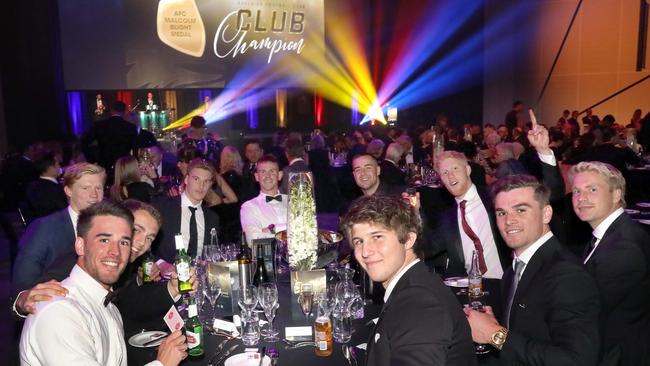 At the Adelaide Convention Centre, guests arrive for the presentation of the Crows Best and Fairest awards. A few of the lads getting ready for a big night. 25 September 2020. Picture Dean Martin