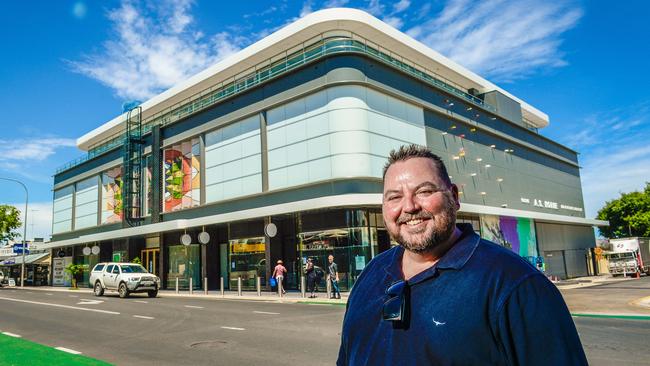 Maras Group managing director Steve Maras outside the Palace Nova cinema complex, which inspired the design of the developer’s latest project. Picture: AAP / Roy Vandervegt