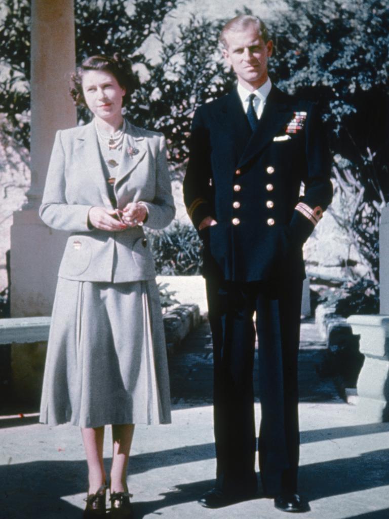 Princess Elizabeth and her husband Prince Philip, Duke of Edinburgh, during their honeymoon in Malta. Picture: Hulton Archive/Getty Images