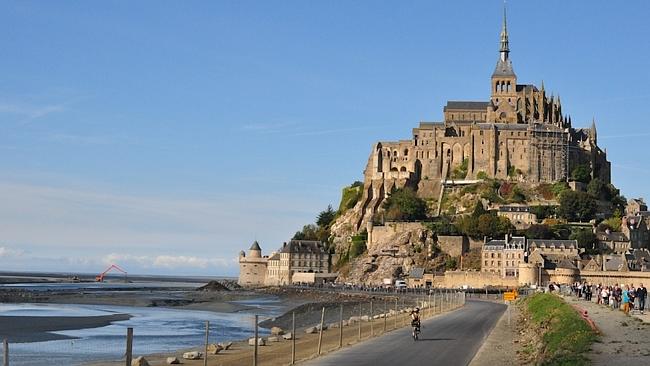 Sightseeing in Mont Saint-Michel, Northern France.