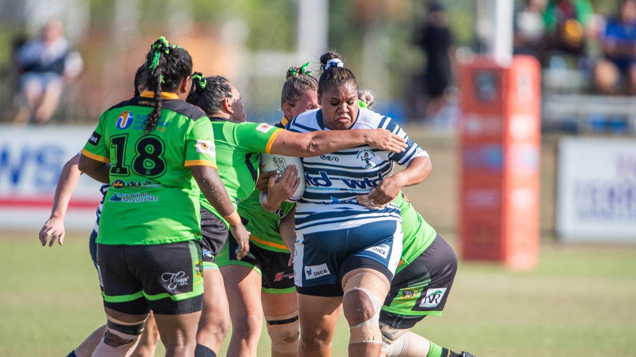 Bianca Scrymgour as the Darwin Brothers take on the Palmerston Raiders in the 2023 NRL NT women's grand final. Picture: Pema Tamang Pakhrin