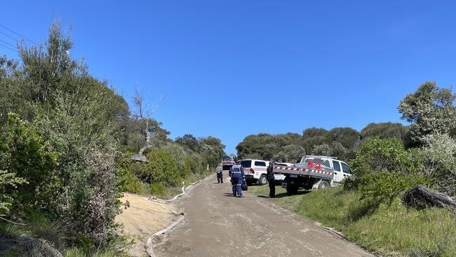 Fire investigators are on the scene. Picture: Lucy Callander