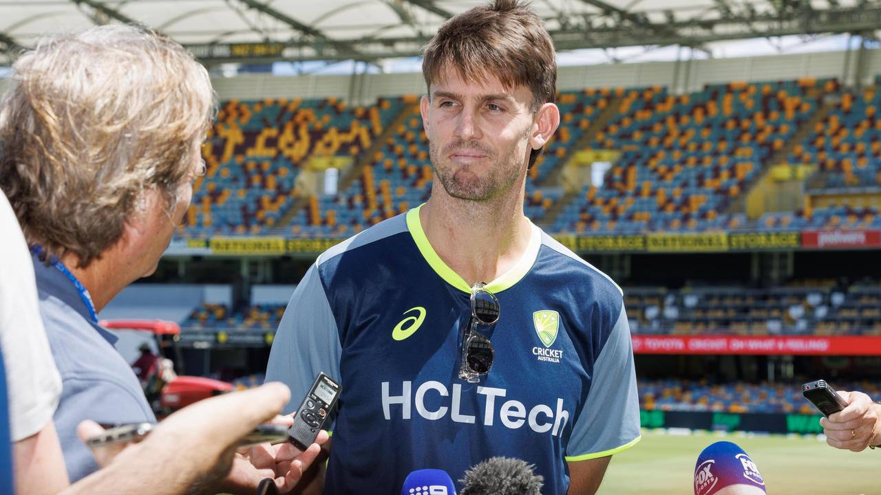 Mitch Marsh at the Gabba. Picture Lachie Millard.