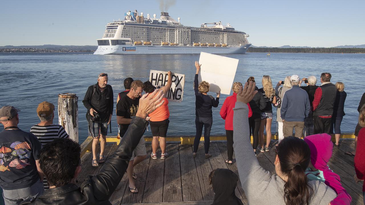 Many tourists on the island were passengers from the Royal Caribbean Ovations of the Seas cruise ship. Picture: John Boren/Getty Images