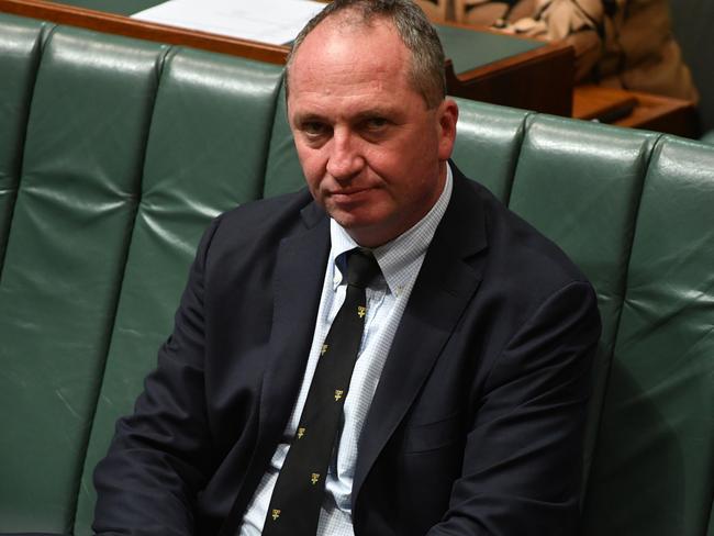 Deputy Prime Minister Barnaby Joyce during Question Time in the House of Representatives at Parliament House in Canberra, Thursday, August 17, 2017. Picture: AAP Image/Mick Tsikas