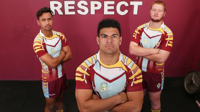 David Fifita (middle) in 2017 in Keebra Park colours. Picture: Glenn Hampson