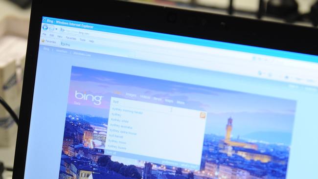 Microsoft Bing website. Picture: Dean Lewins