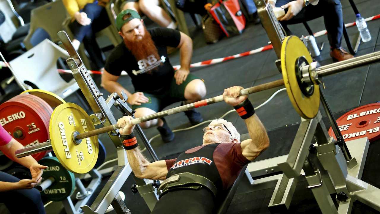 79-year-old Derek Mason recently broke the national powerlifting record. Picture: Michael Coppola Photographics