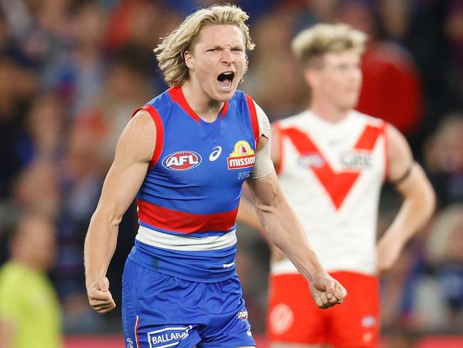 Small forward Cody Weightman had his kicking boots on when the rest of his teammates had the yips. Picture: AFL Photos/Getty Images