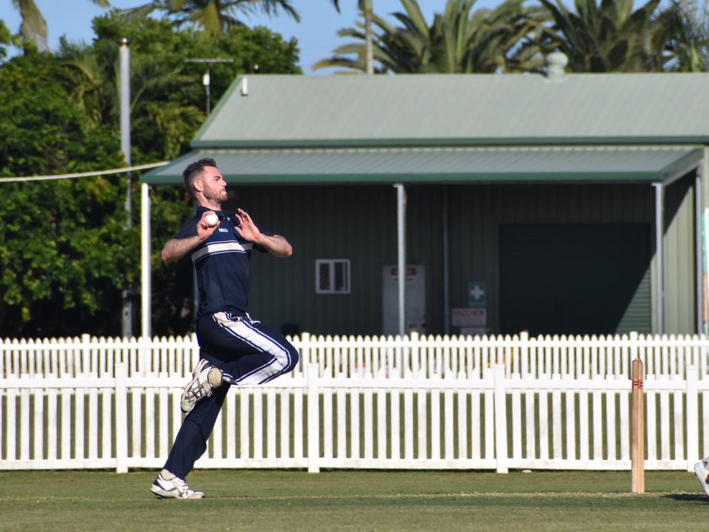 Matthew Wicks bowling for the Brothers Cricket Club against Norths Cricket Club in the Mackay Cricket Association, January 15, 2022