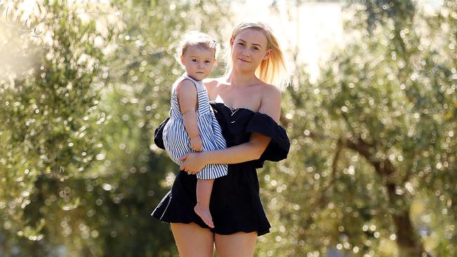 Taylor Oldfield and her 15-month-old daughter Cali. Picture Sam Ruttyn