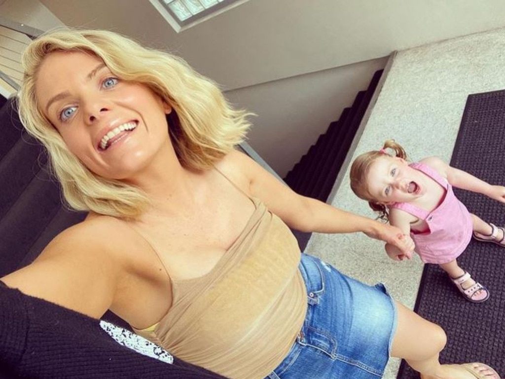 Erin Molan with her daughter.