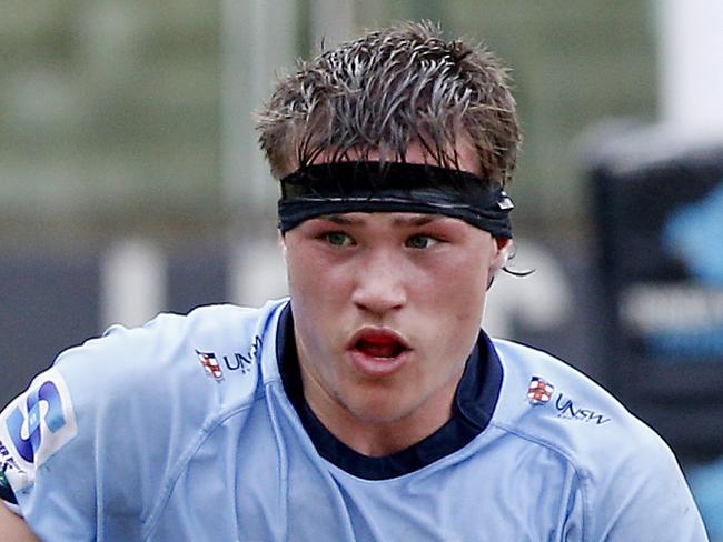 Aston Weir   for Waratahs.  Under 16s Waratahs  v Melbourne Rebels in Super Rugby National Championships Round 1 at Leichhardt Oval. Picture: John Appleyard.