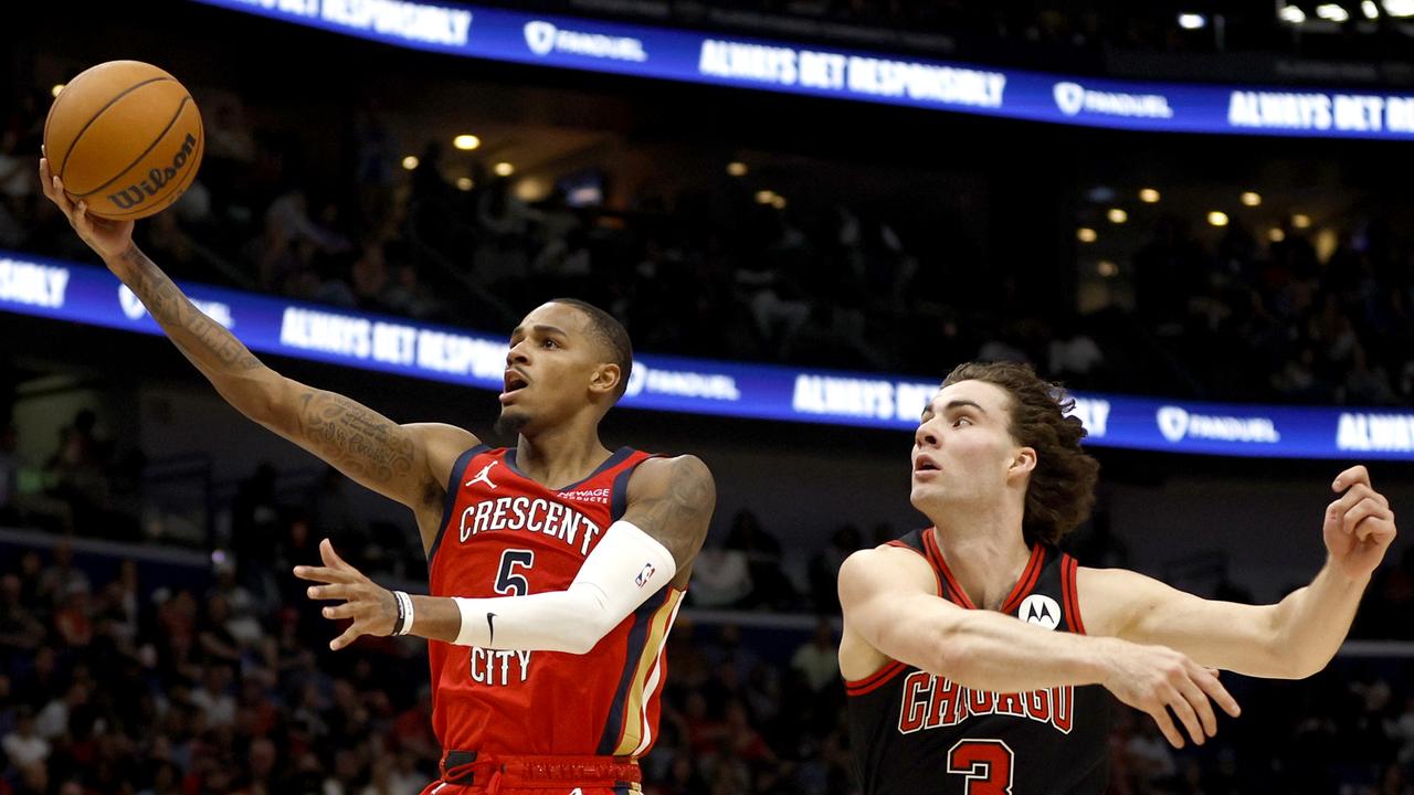 Dejounte Murray (left) could be set to light it up in Melbourne. (Photo by Sean Gardner/Getty Images)