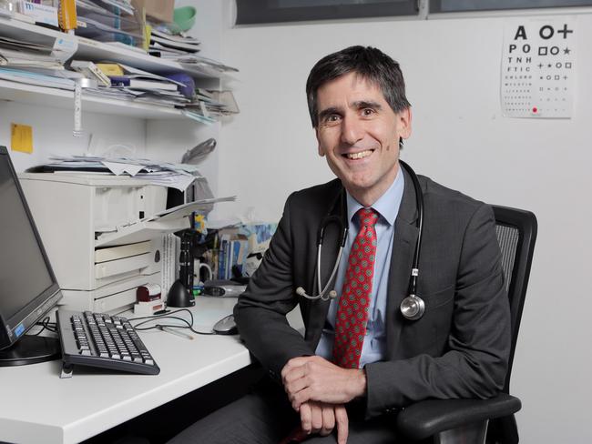 Dr Tony Bartone wants more Aussies to consider vaccination against the flu. Picture: Nicole Cleary