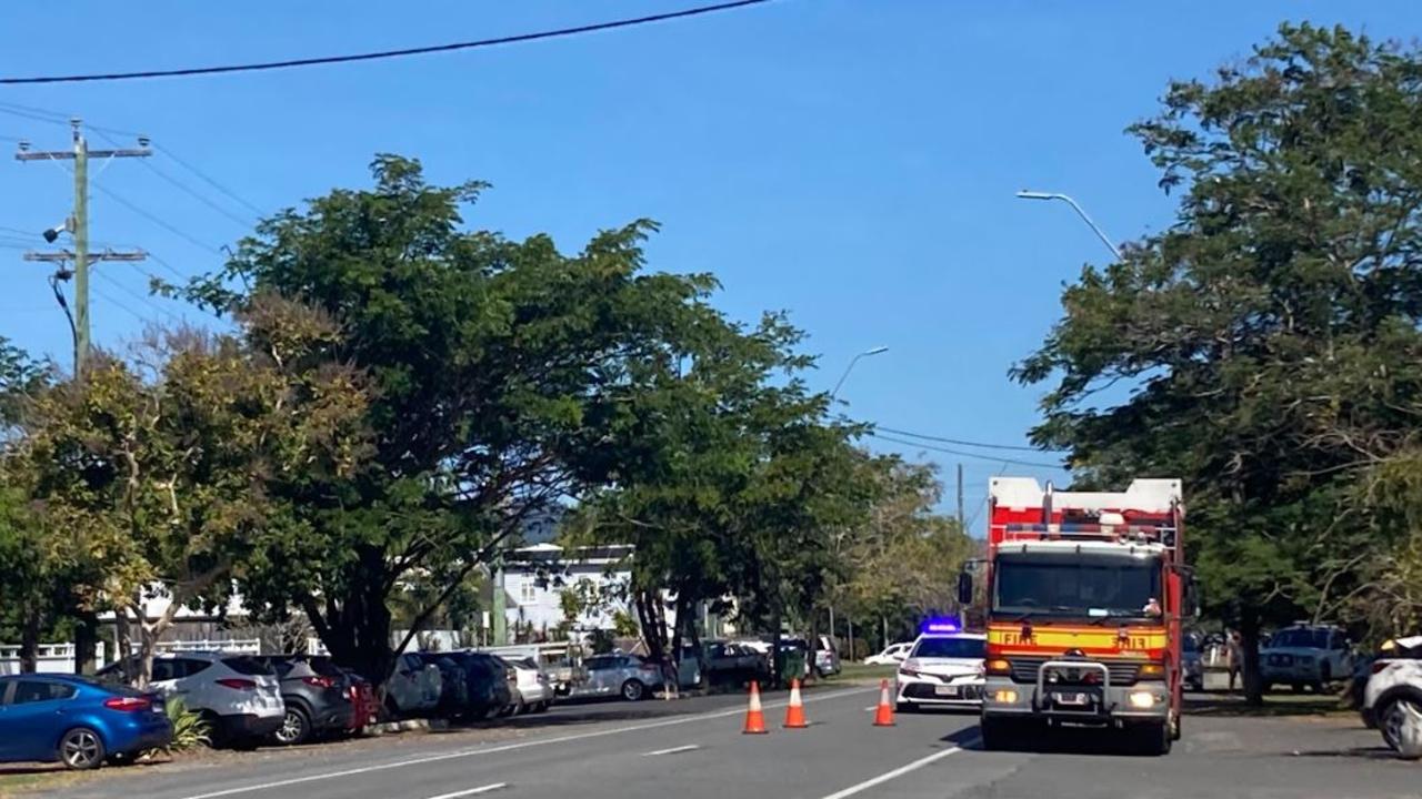 Emergency crews on McLeod St in Cairns North in September 2023 attending to the unit fire. Picture: Catherine Duffy