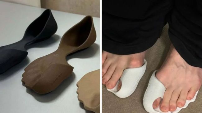 The new designer shoe gives the illusion that you're walking barefoot. Image: Reddit 