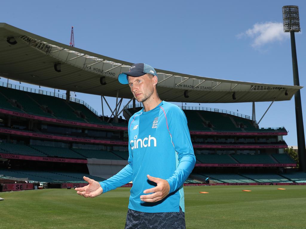 Joe Root has been a credit to himself and his country through the series, but the SCG provides a personal challenge given his previous difficult encounters at the historic ground. Picture: Mark Metcalfe/Getty Images