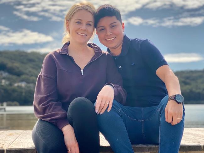 Sainsbury with her wife Tatiana. Picture: Instagram