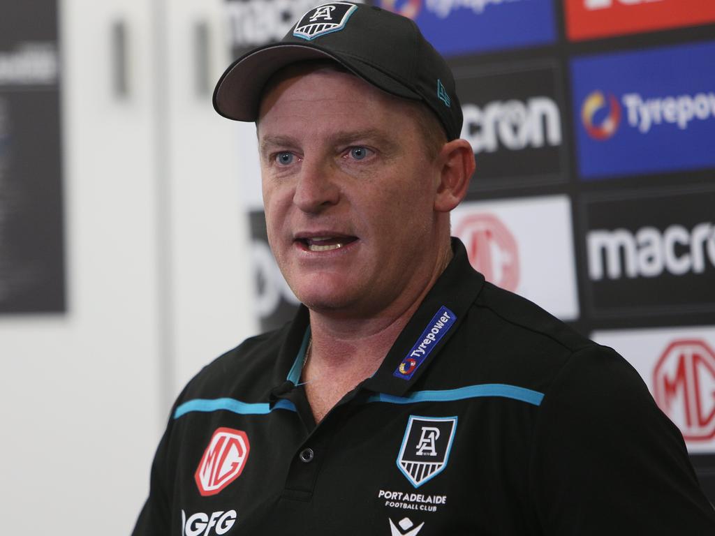 Port Adelaide assistant Michael Voss was named as David Teague’s replacement at Carlton last month. Picture: NCA NewsWire / Emma Brasier