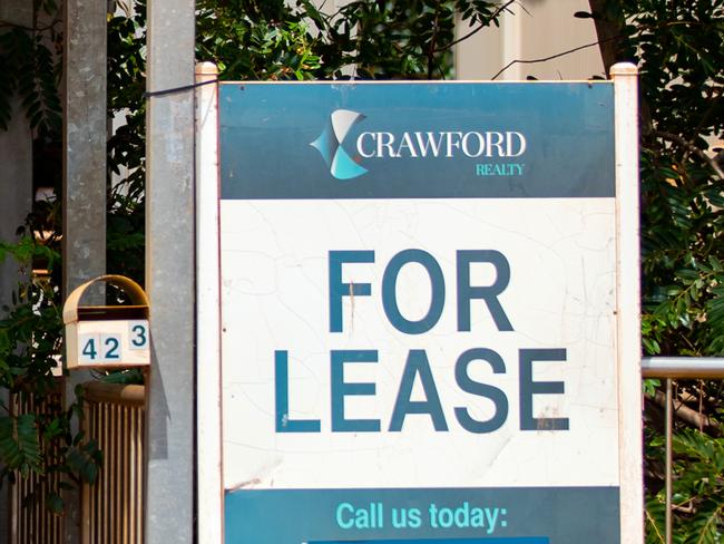 A "For Lease" sign stands outside a house in Port Hedland, Australia, on Wednesday, March 20, 2019. Port Hedland is the nexus of Australias iron-ore industry. For a decade, residents, mining companies and the state government have been tussling over the effect on peoples health of the dust generated by the transfer of the ore and what can be done to mitigate the pollution. Photographer: Ian Waldie/Bloomberg via Getty Images