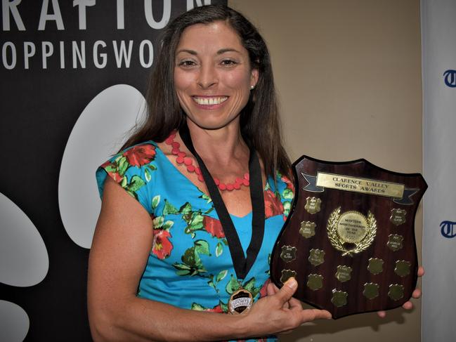 Cyclist Laurelea Moss won the 103.1 FM Loving Life Masters Sports Award for the second time at the 2020 Clarence Valley Sports Awards at Grafton District Services Club on Saturday, 14th November, 2020. Photo Bill North / The Daily Examiner