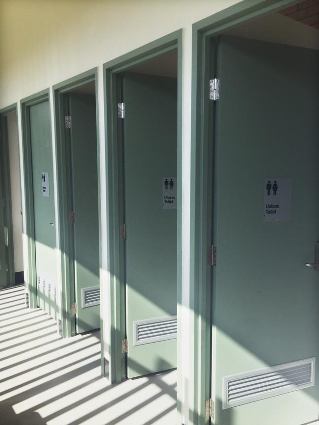 Unisex toilets at St Eugene College, Burpengary